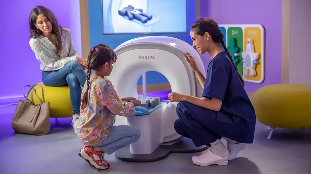 An image of the MRI scanner designed for pediatric patients.