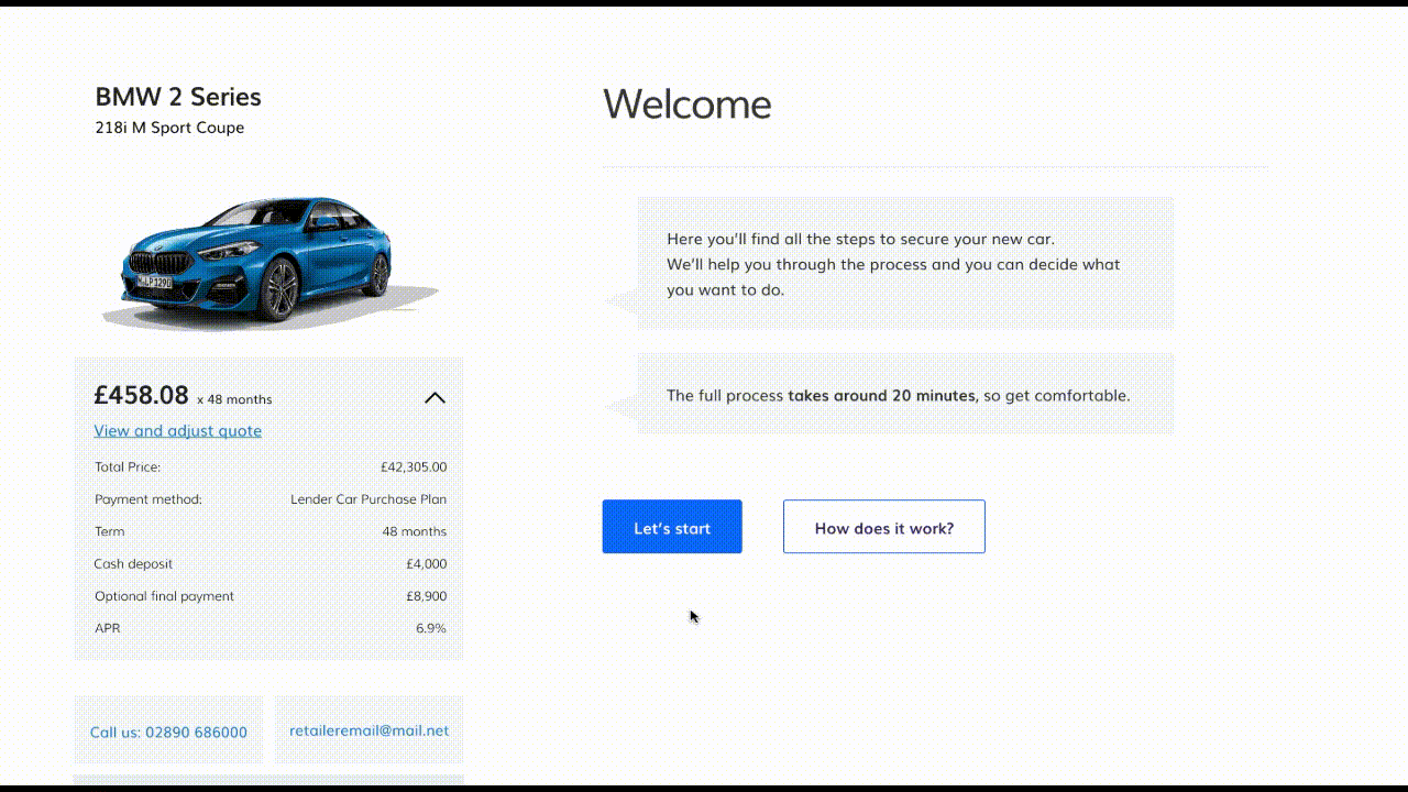 An example of Conversation UI on a chackout journey